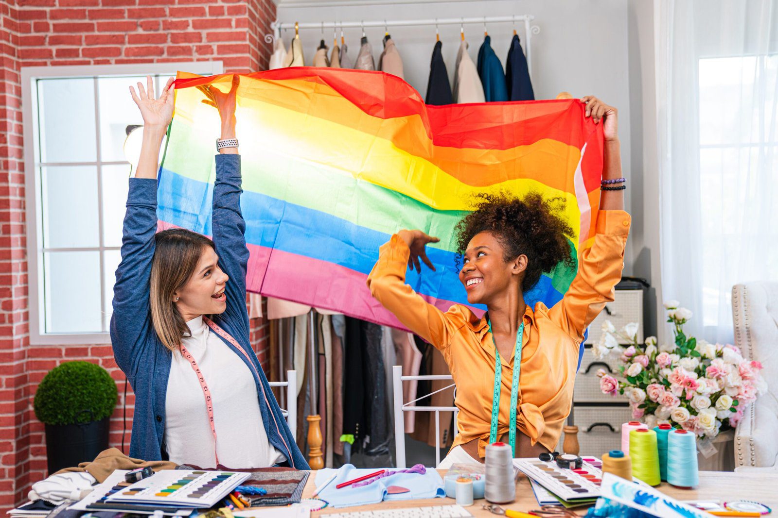 Fashion design concept, young stylish woman fashion designer wor